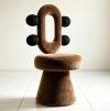 Creative plush chair, 360-degree rotating chair, alpaca stool, plush leisure chair, dressing table chair Item Picture